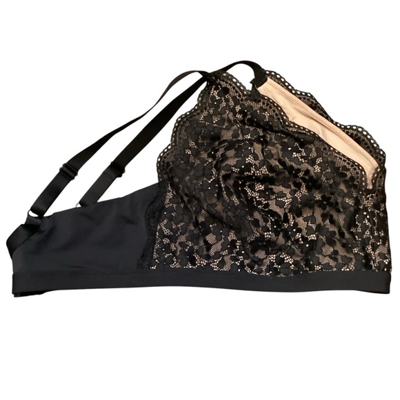 Warner's Lace Escape Bralette Style-RP3391U Deep Black Over Nude - Size 2XL - Picture 4 of 9